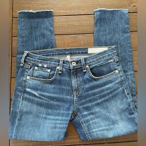 COPY - rag & bone Dre Capri medium wash distressed jeans size 25